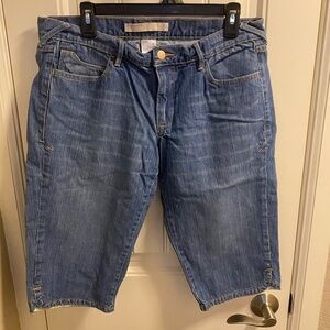 Old Navy The Diva 12 Jeans Stretch Capri Length Blue Denim Rolled Cuff